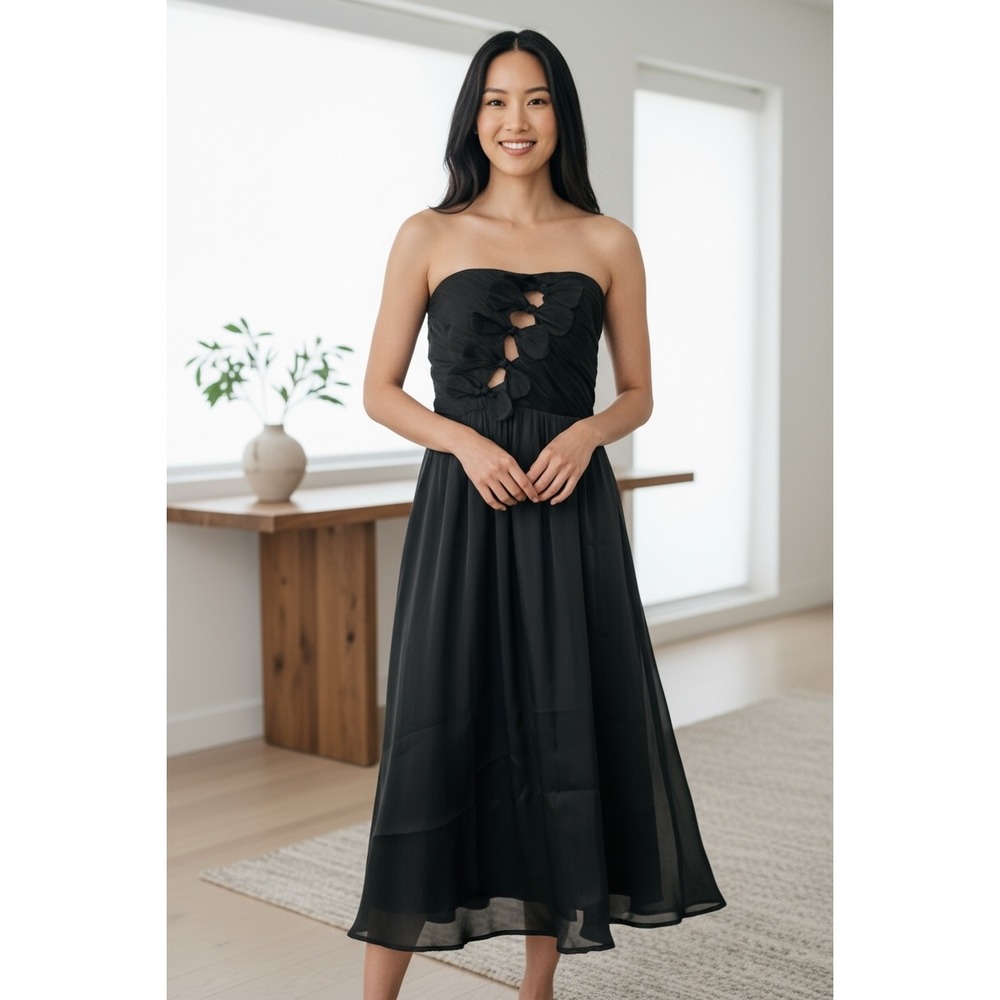NWT Petal‎ and Pup Mila Strapless Midi Dress Large